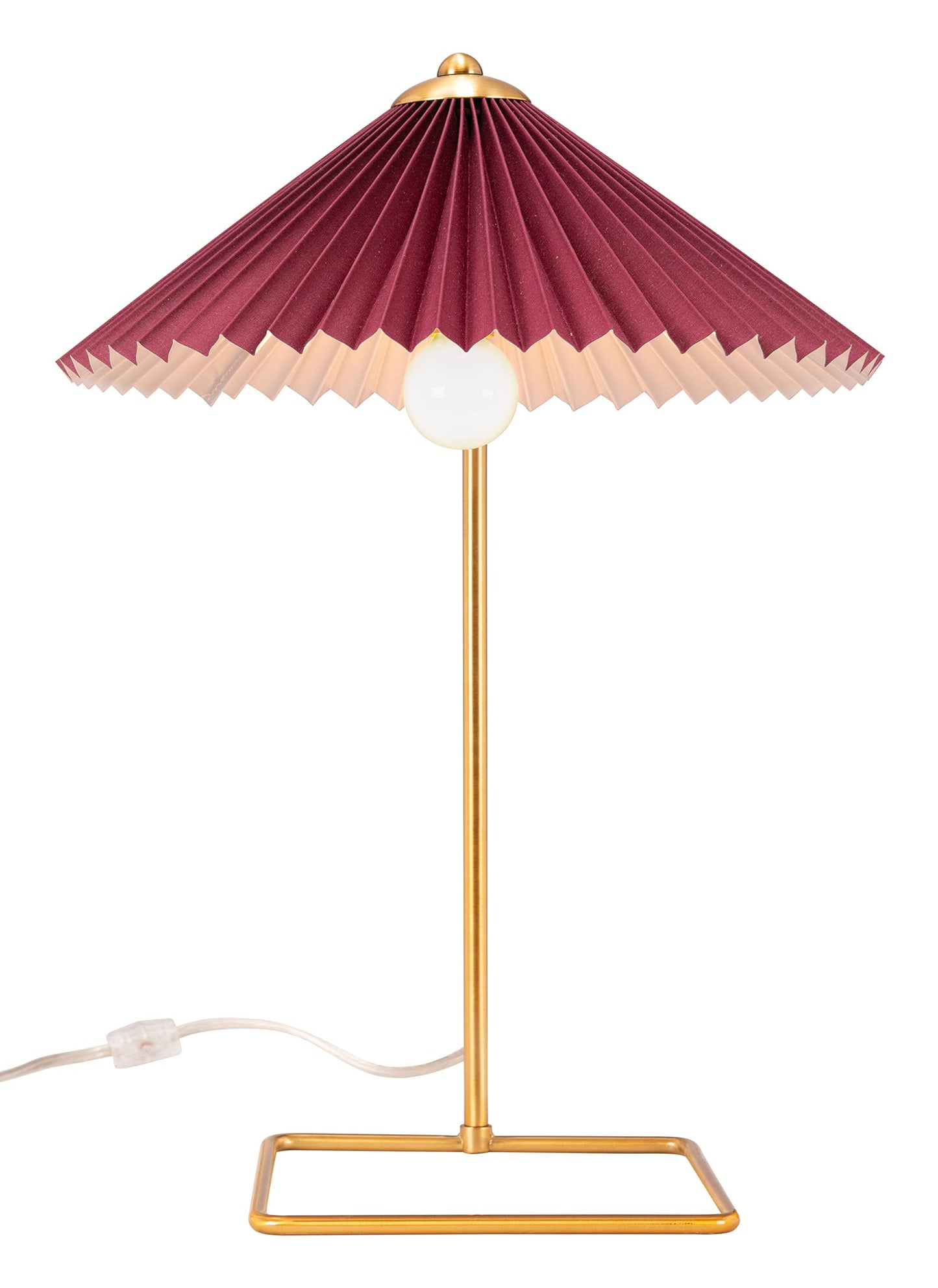 Zuo Charo Table Lamp, Modern Style, Steel, 13.8inW x 19.1inH, Red & Gold, Model 56137