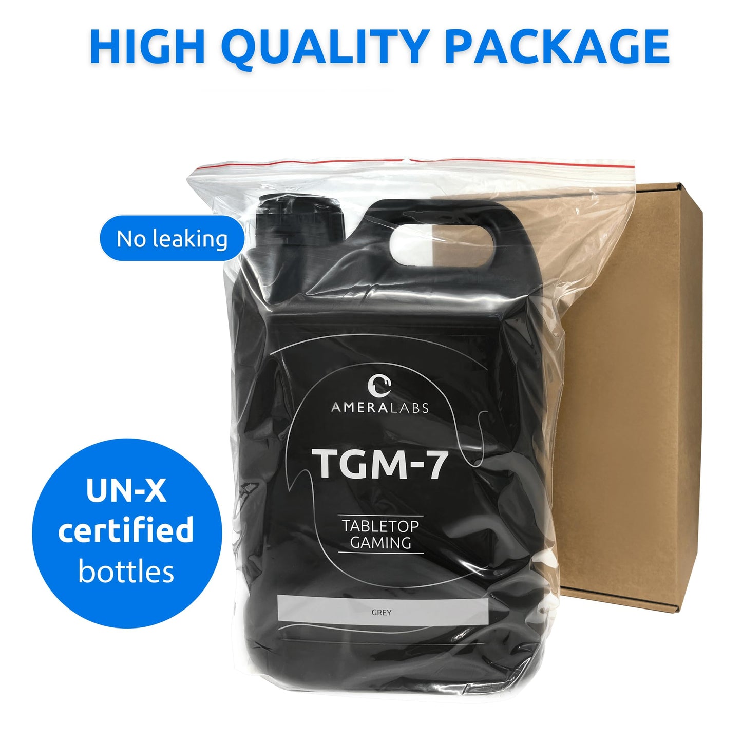 AmeraLabs TGM-7 3D Printer Resin for Tabletop Miniatures – Tough, High Resolution, Low Odor, Fast Curing 3D Printing Liquid for 4K/8K/12K LCD/DLP/SLA UV Resin 3D Printers (Grey, 5kg)