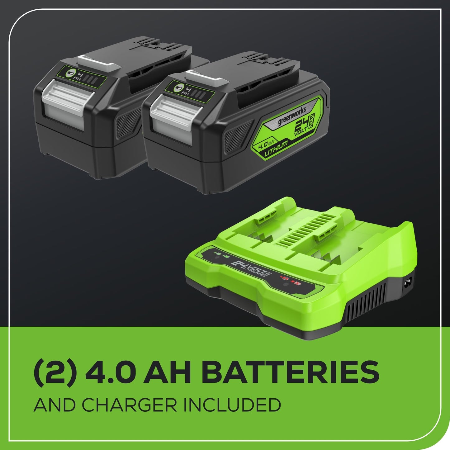 Greenworks 48V (24V x 2) 17" Brushless Cordless Push Lawn Mower, Includes (2) 4.0Ah Batteries and Dual Port Rapid Charger((200+ Compatible Tools, 45Min Runtime)