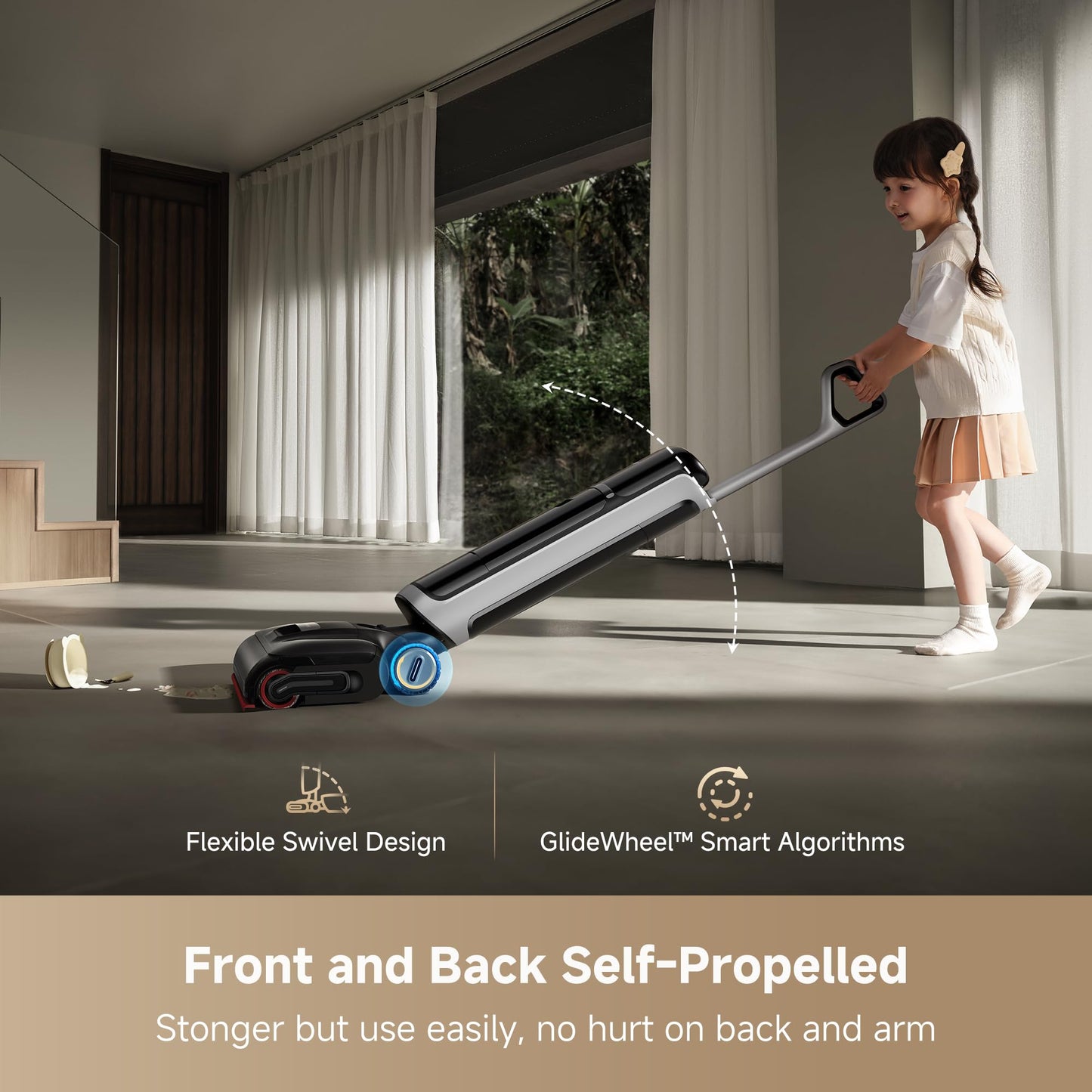 DREAME H15 Pro Heat Wet Dry Vacuum and Mop, 185°F Hot Water Floor Cleaning, 0 Hair Tangle, Cordless Floor Cleaner with AI Robotic Arm, 22KPa Suction, 180° Lie-Flat, Hot Self Cleaning, Edge to Edge