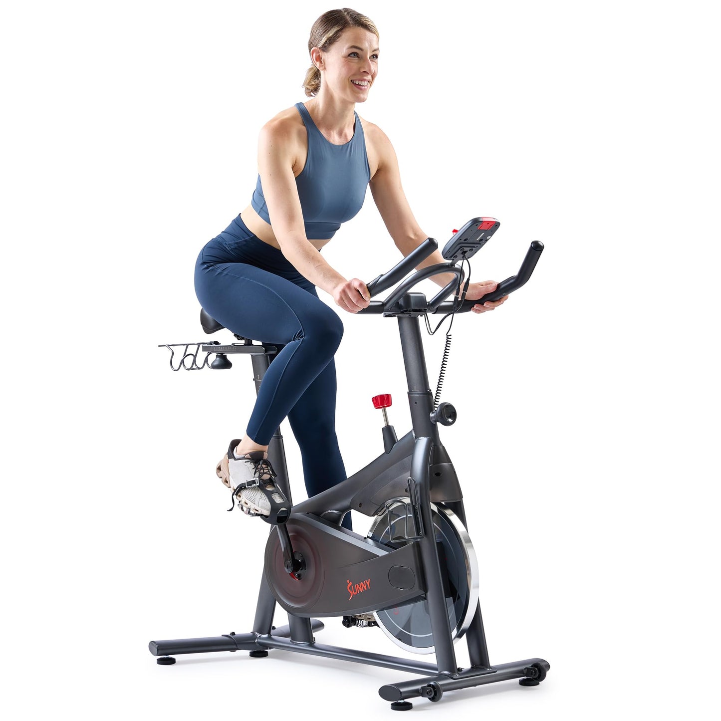 Sunny Health & Fitness Vega Smart Indoor Cycling Bike – Magnetic Resistance Exercise Bike with SunnyFit App, Quiet Belt Drive & Family-Friendly Home Cardio Design