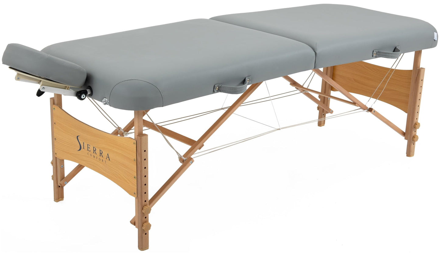 Sierra Comfort Premium Wide Portable Massage Table, SC-601 (Gray)