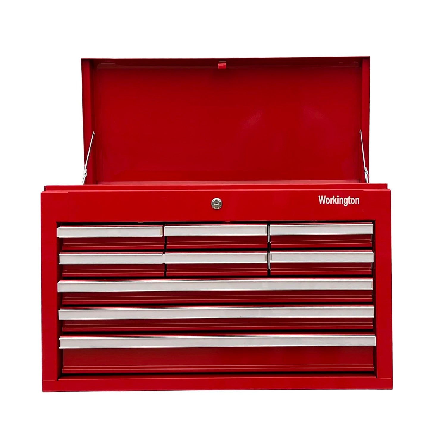 Workington Professional Industrial Portable Metal Tool Chest with 9 Drawers, 26" 9-Drawer Tool Chest Cabinet with Ball Bearing Drawer Slides, Steel Tool Storage Box Organizer 4016 Red