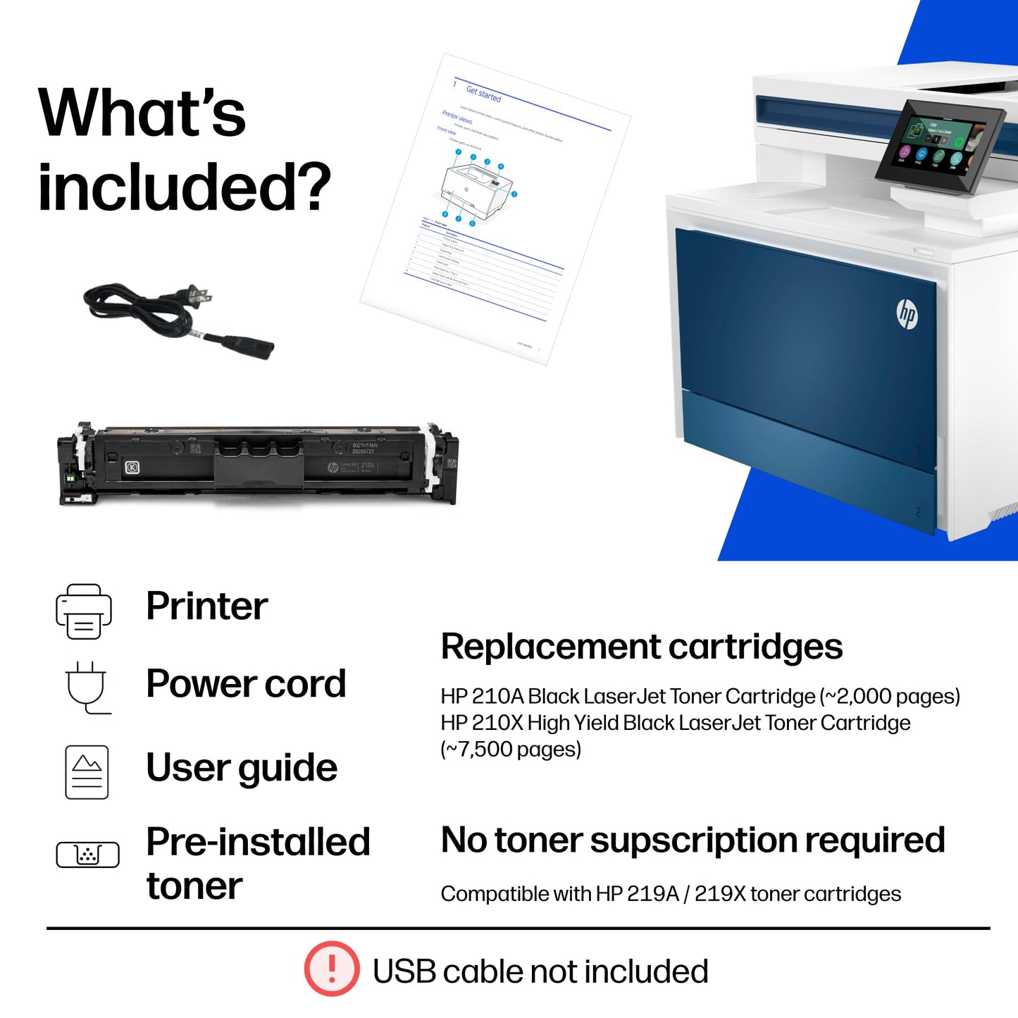 HP Color LaserJet Pro MFP 4301fdn Printer, Print, Scan, Copy, Fax, Fast, Easy Setup, Mobile Printing, Advanced Security, Best-for-Small Teams. Ethernet & USB Only. Not Wireless. 16.6 x 17.1 x 15.1 in.
