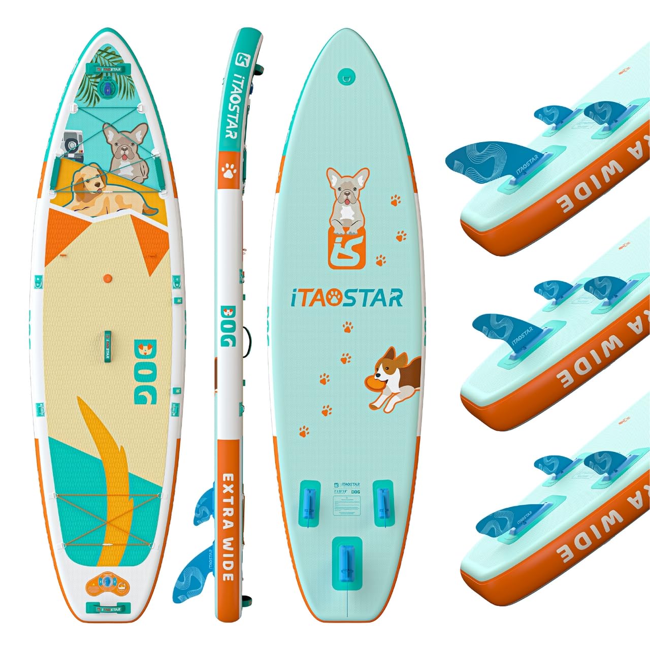 iTAOSTAR D01C Inflatable Stand Up Paddle Board with Premium SUP Board Accessories, Adj Paddle, Anti-Slip EVA Deck, 120L Travel Backpack w/Front Pocket | Blow Up Paddle Board for All Skill Levels