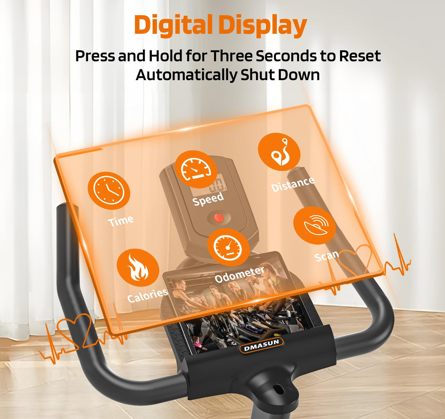DMASUN Exercise Bike, Silent Magnetic Resistance Stationary Bike for Home with 330 LBS Capacity, Pedals with Anti-loosening Nuts, Indoor Bike with Comfortable Seat Cushion, Digital Display with Tablet Holder