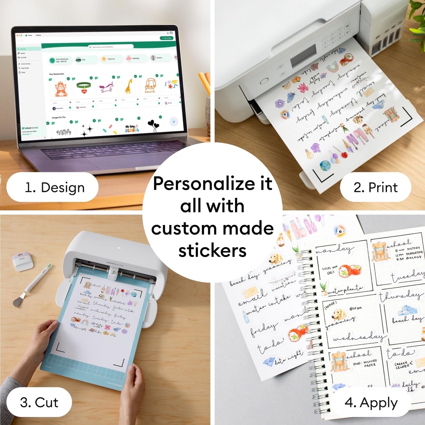 Cricut Joy Xtra Cutting Machine Ultimate Sticker Making Bundle - Includes Printable Sticker Paper, Smart Vinyl Sampler, Transfer Tape, Tools & Project Design Guides, Portable DIY Die-Cutting Machine