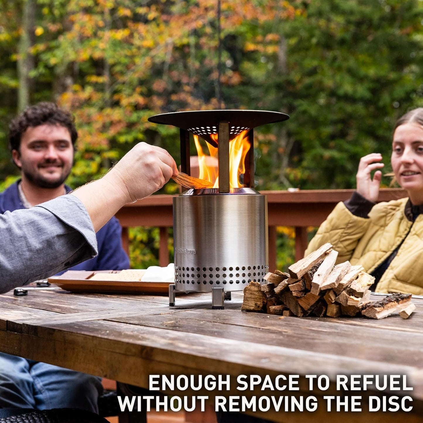 Solo Stove Mesa XL Mulberry Bundle | Tabletop Fire Pit with Stand, Heat Deflector, Accessory Pack & 1lb Wood Pellets | Portable Smokeless Outdoor Firepit for Patio, Camping & Backyard