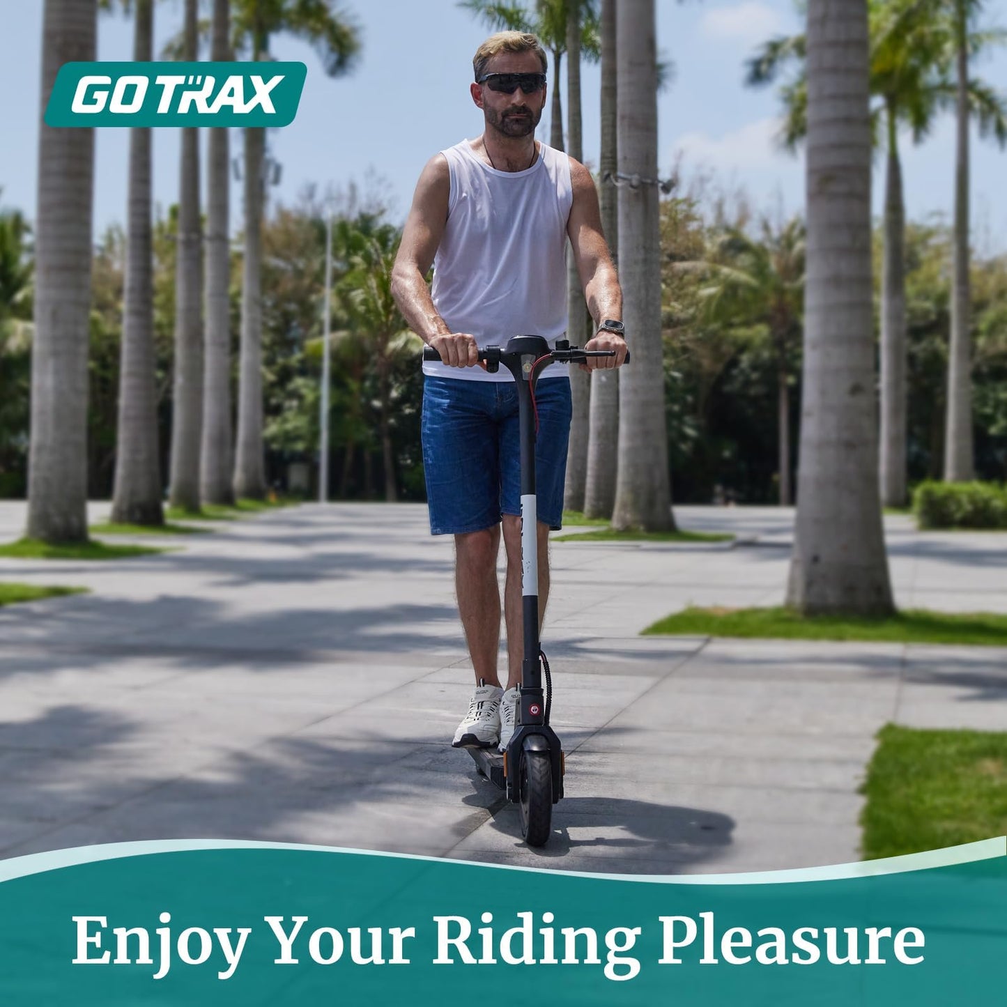 Gotrax APEX MAX Electric Scooter, 8.5" Solid Tires, Max 18 Mile and 18Mph 350W Motor with Rear Single Shock, Bright Headlight and Taillight and Cruise Control, Foldable Escooter for Adult