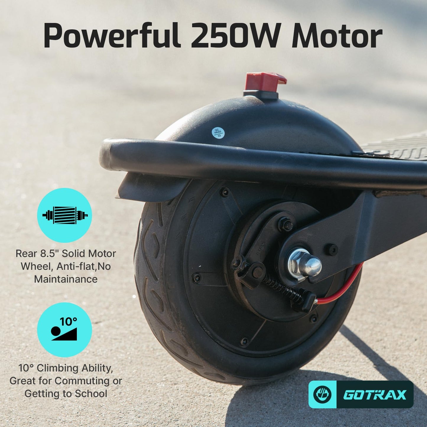 Gotrax Electric Scooter for Adults, Max 12 Mile Range & 15.5Mph by 250W Motor, 8.5" Front Air & Rear Solid Tires, Max Load 220lbs & Big Display with Cruise Control, Foldable EScooter EABS & Drum Brake