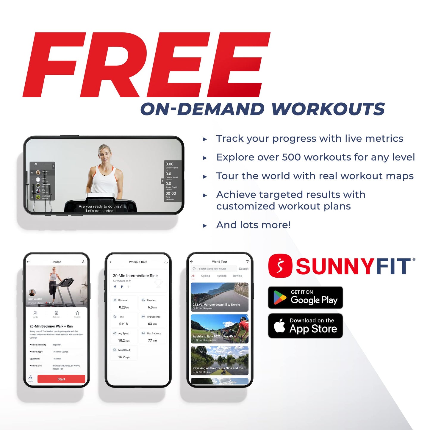 Sunny Health & Fitness Astra Elite Advanced Brushless Technology Treadmill with 15-Level Auto Incline, Wide Running Deck & Exclusive SunnyFit® App Enhanced Bluetooth Connectivity - SF-T722052