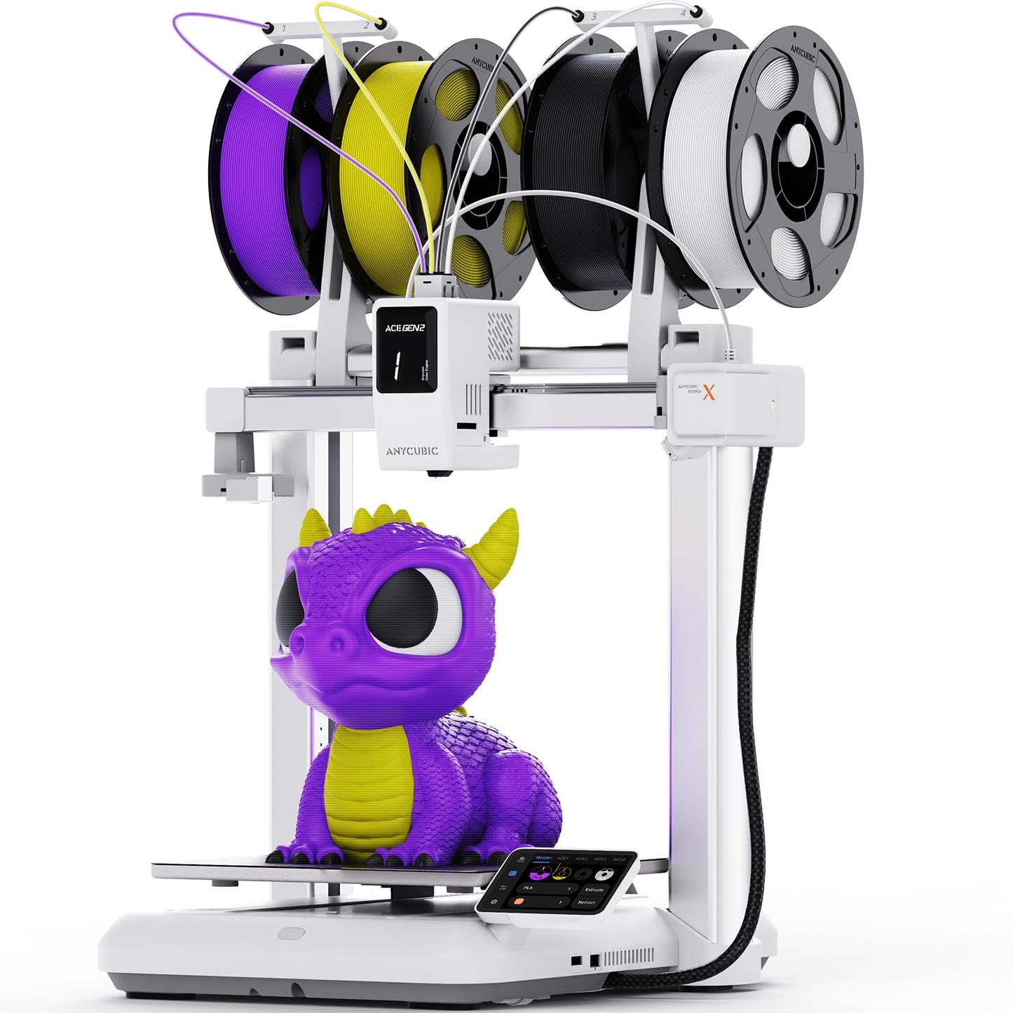 ANYCUBIC Kobra X Fast 3D Printer, Native 4-Color & 19-Color Maximum with 4 ACE 2 Pro, High Speed, Large Build Volume 260*260*260mm, FDM with Auto Leveling for Print Farm Bulk Production Model Sellers