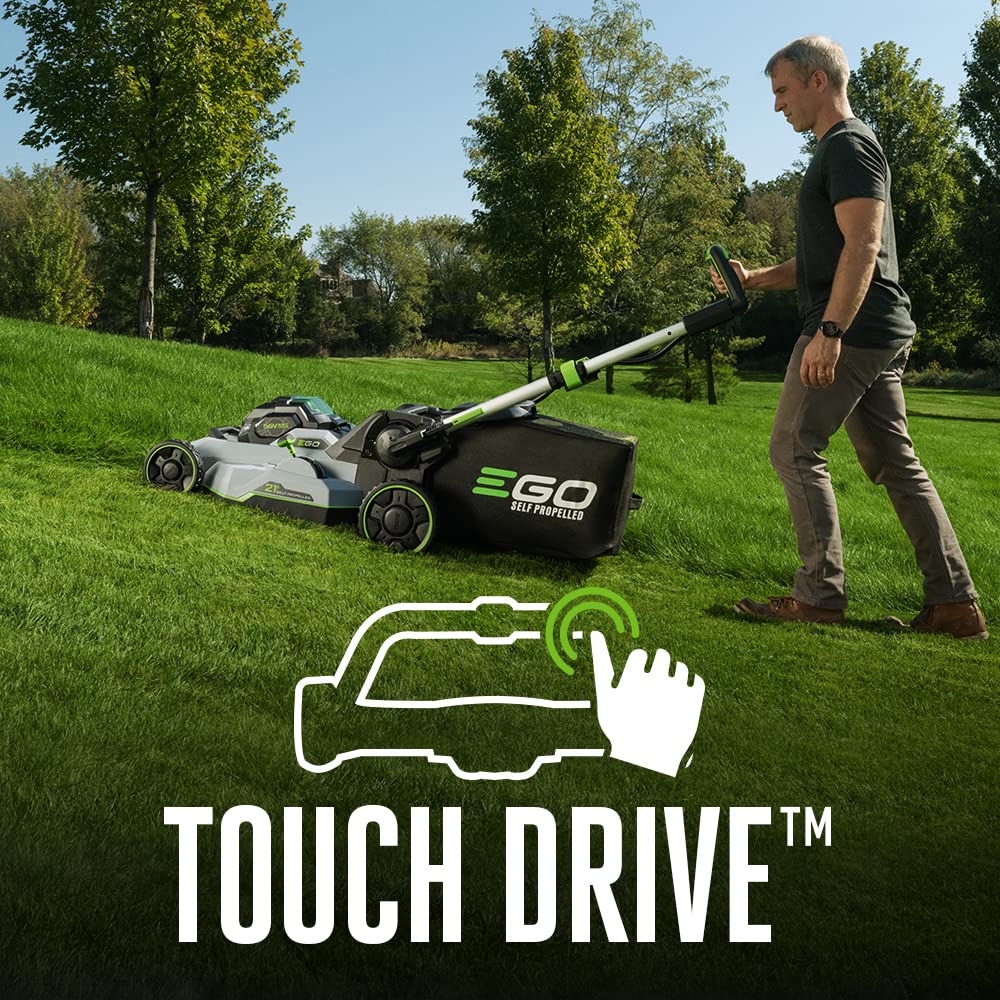 EGO POWER+ Electric Lawn Mower, Self-Propelled Cordless with Select Cut and Touch Drive, Includes 56V 7.5Ah Battery and Rapid Charger – LM2135SP