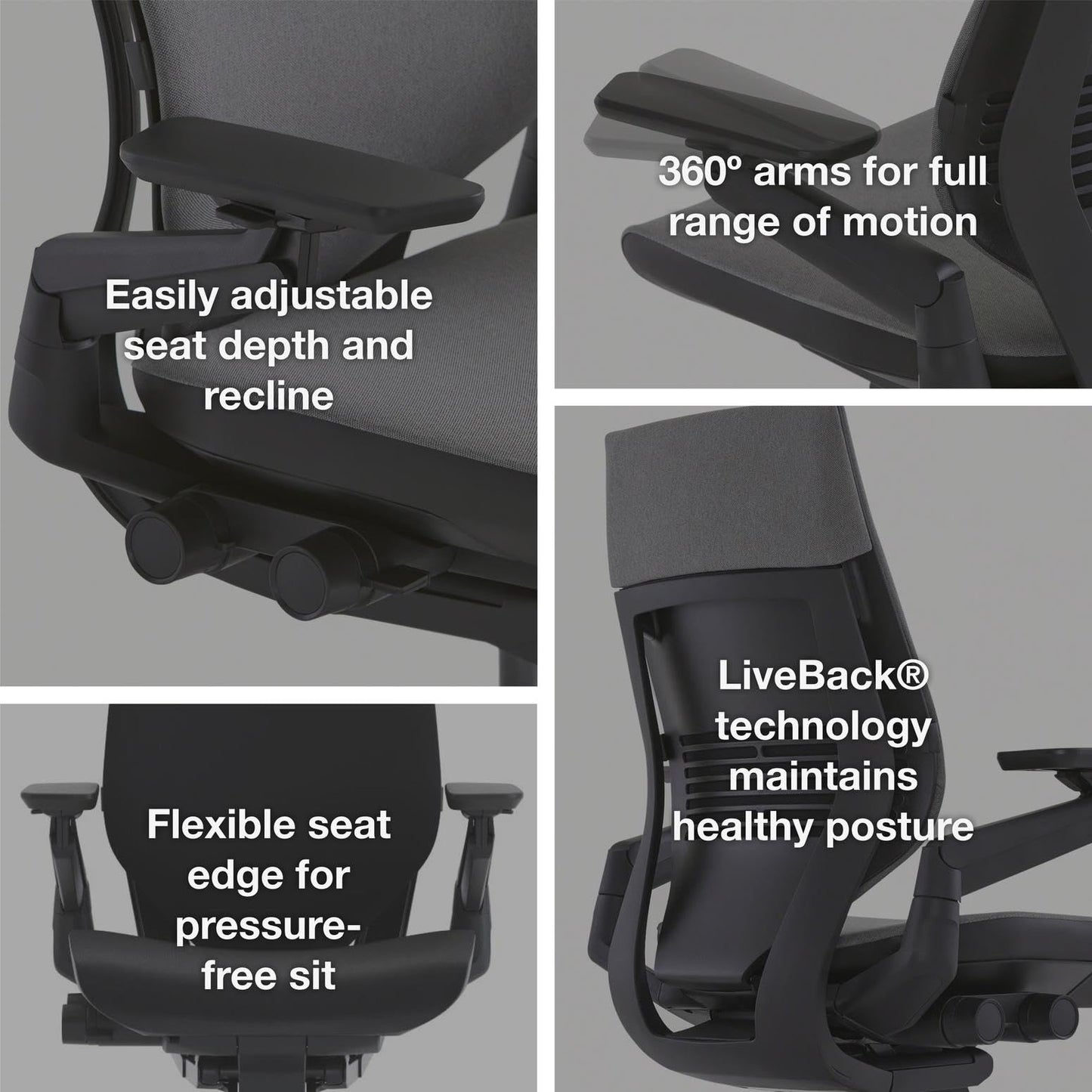Steelcase Gesture Office Chair - Ergonomic Work Chair with Wheels for Carpet - Comfortable - Intuitive-to-Adjust for Desk - 360-Degree Arms - Blue Jay Fabric