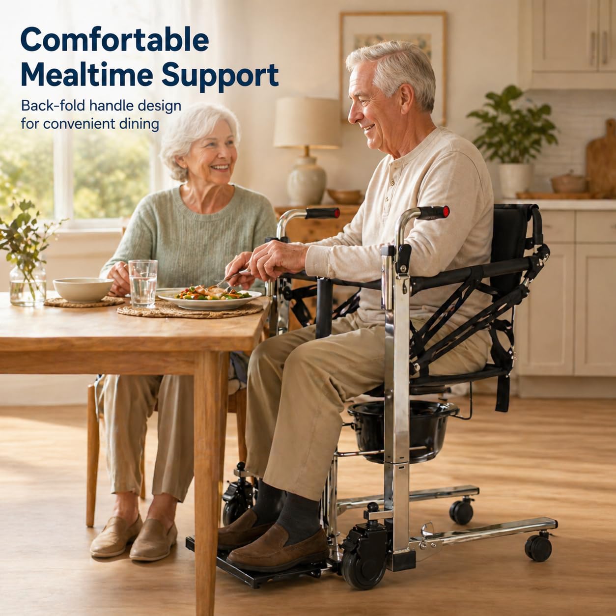 Patient Lifts for Home Use. Patient Lift Transfer Chair. 4-in-1 Transfer Chair & Commode Chair. Hydraulic Lift Chair for Elderly. Chair Lift for Bed to Toilet. Steel Frame. Dual Handle