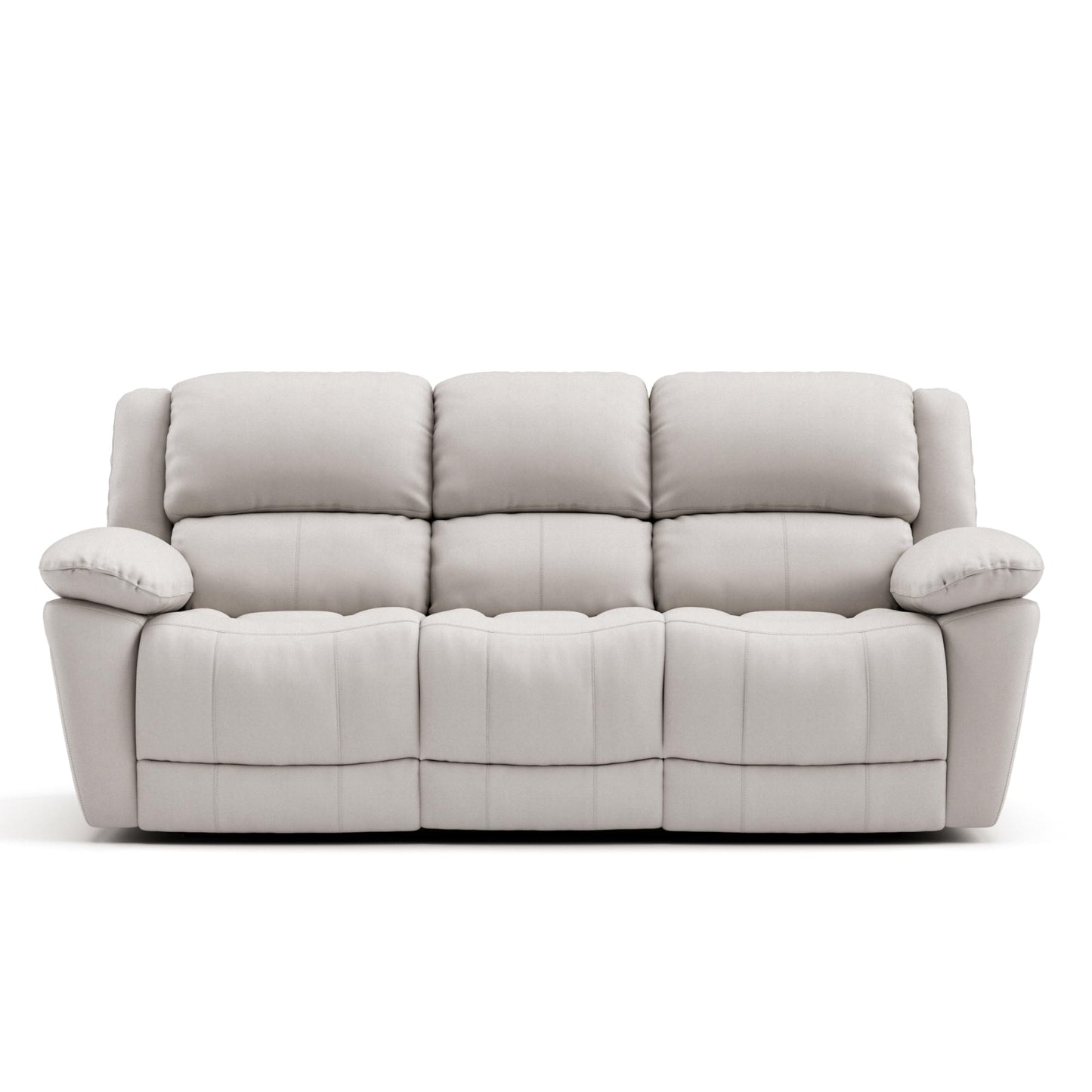 Furniture of America Sorin Modern Leather Recliner Sofa with Pillow Armrests and High Density Foam, Reclining Sectional Couch for Living Room, Office, Home Theater, FSC Certified, Off-White