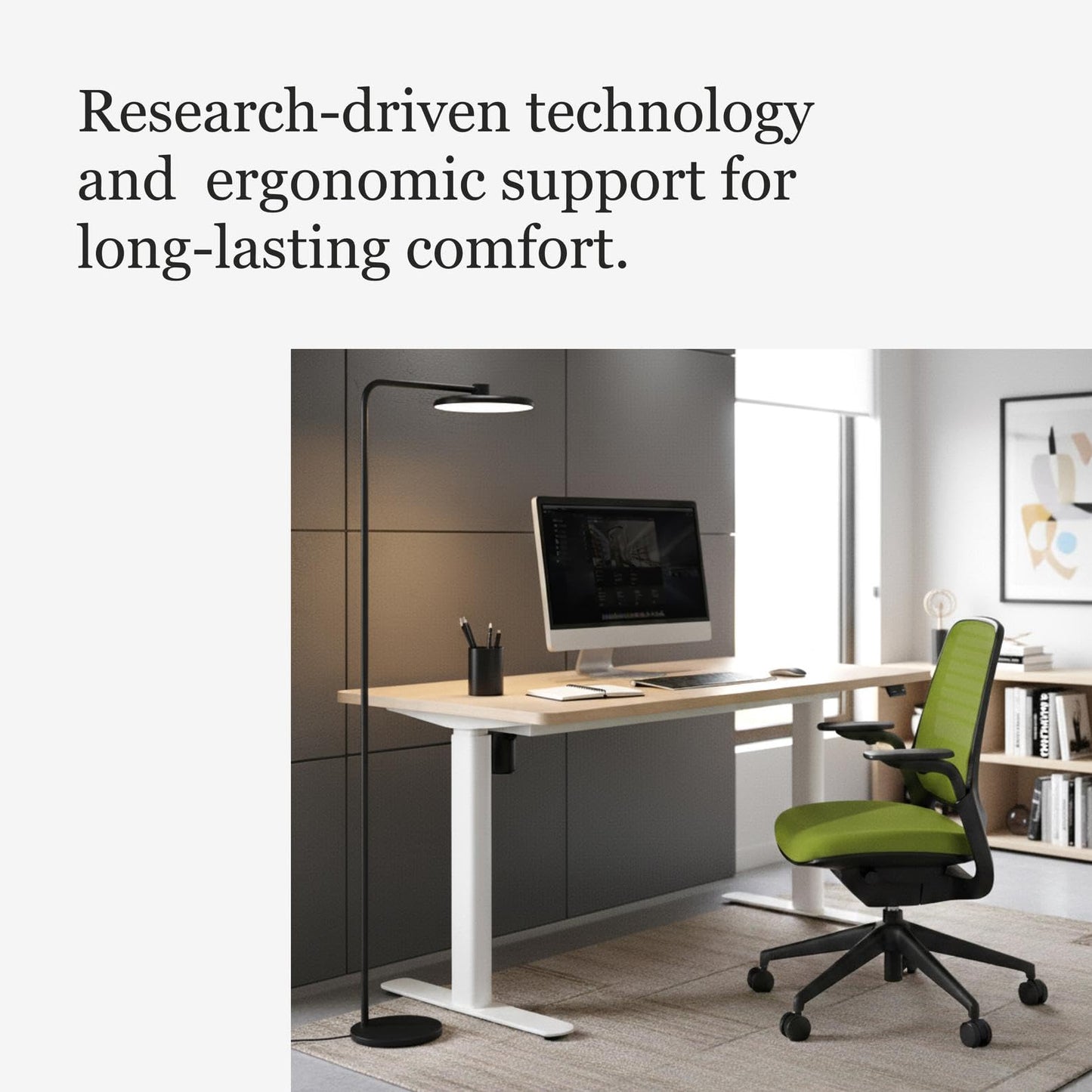 Steelcase Series 1 Office Chair - Ergonomic Work Chair with Wheels for Carpet - Helps Support Productivity - Weight-Activated Controls, Back & Arm Support - Easy Assembly - Wasabi