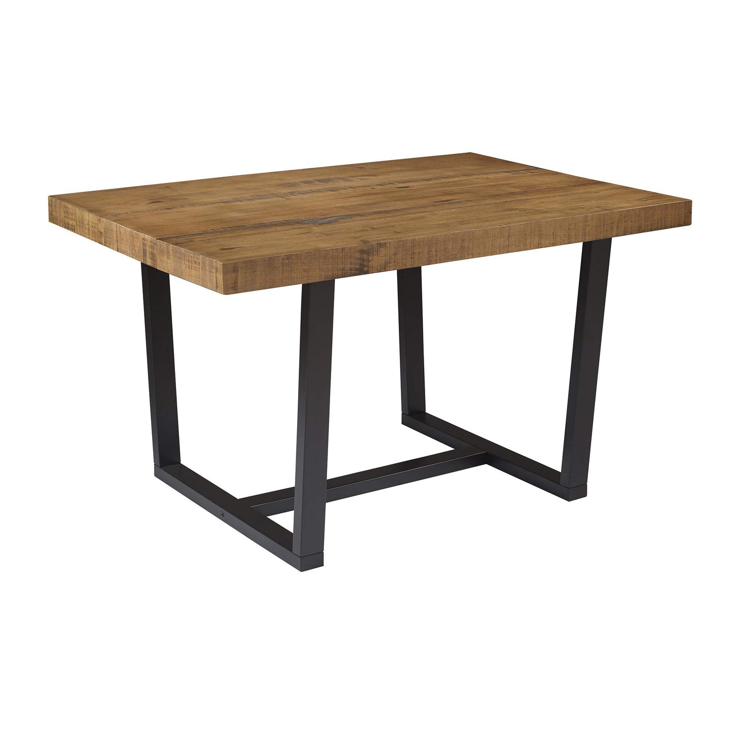 Walker Edison Durango Distressed Solid Wood Dining Table, 52 Inch, Rustic Oak