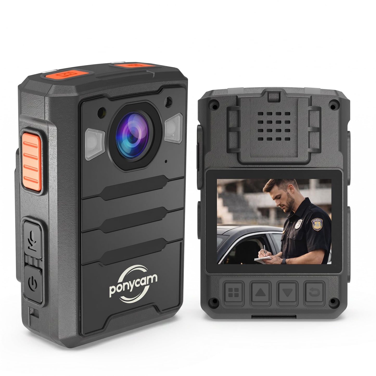 ponycam 1440P 4G GPS Body Camera, SIM Card Included, 17H Record Time, 3600mAH Battery, 128G Memory Audio Video Recording and Intercome Body-Worn Camera, Data-encrypt for Security, Work, Guard