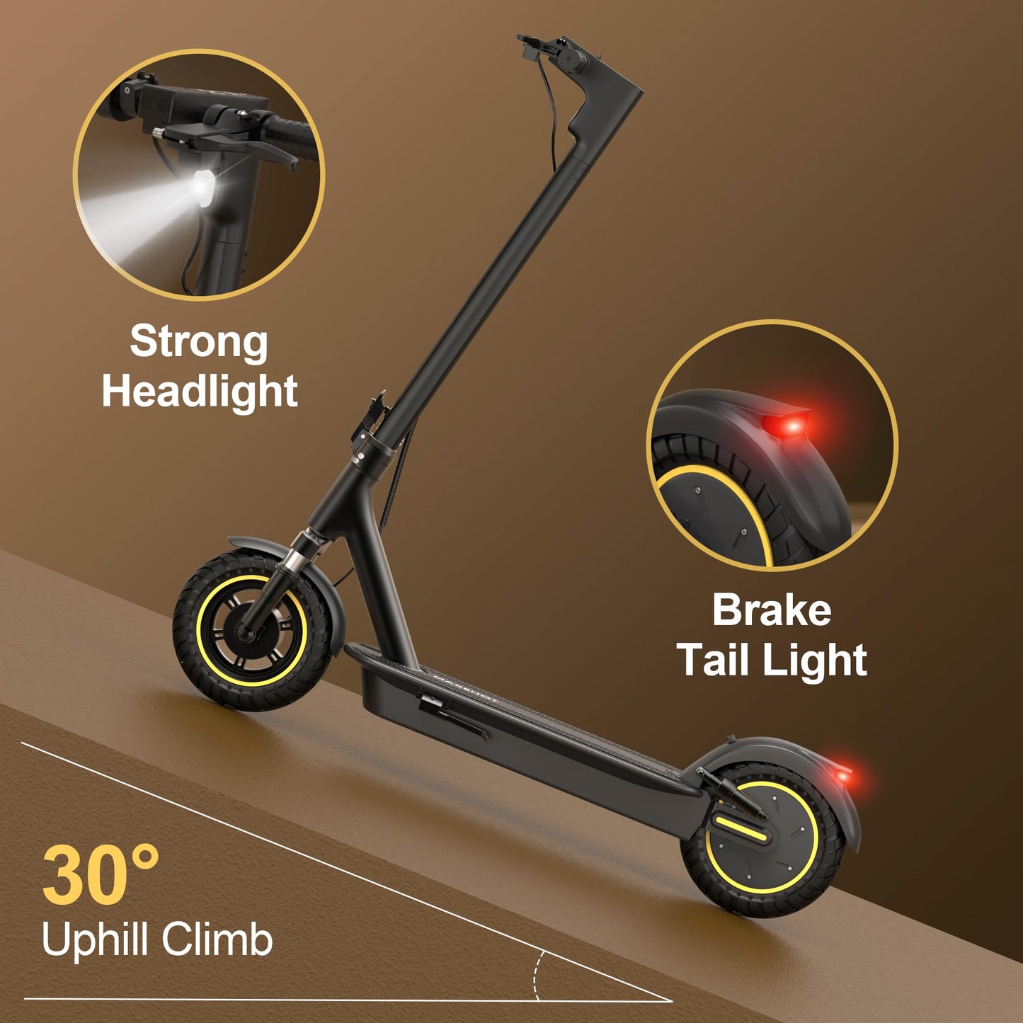 MAXSHOT Electric Scooter for Adults, 8.5/10/14" Tires, 19/22Mph, 350W/500W Motor, 21-28 Miles Range, Folding E-Scooter with Dual Suspension,APP Contro