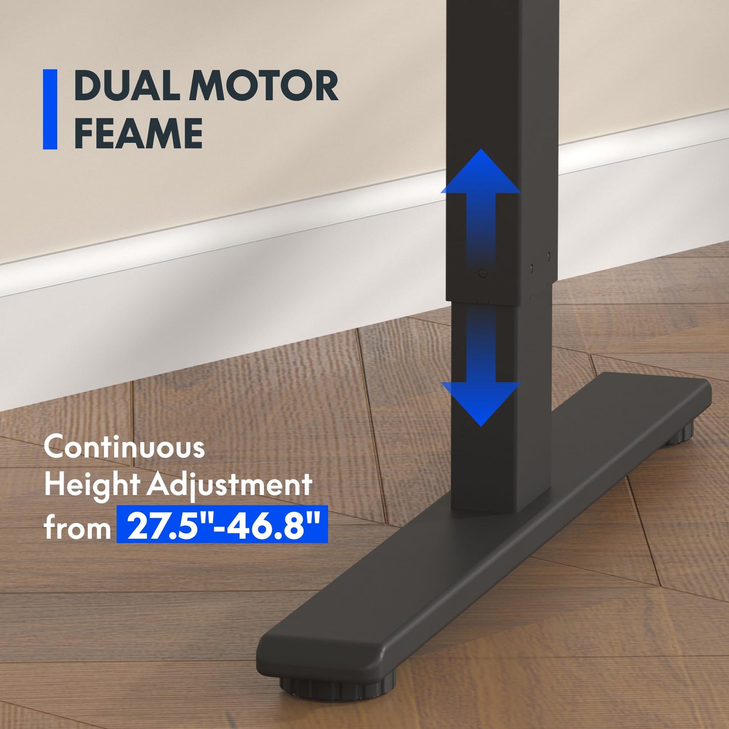 FLEXISPOT E3 Dual Motor Electric Standing Desk 55 x 28 Sit Stand Up Desk, Holds 220 lbs, Adjustable Height w/Memory Presets, One-Piece Black Desktop & Black Frame, Ships in 2 Boxes