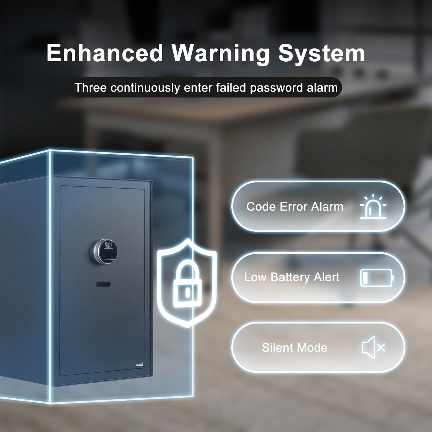 4.7 Cu.Ft Large Home Safe,with Fireproof Waterproof Bag, Heavy Duty Fingerprint Security Safe, Built-In Drawer and Removable Shelf for Storing Valuables