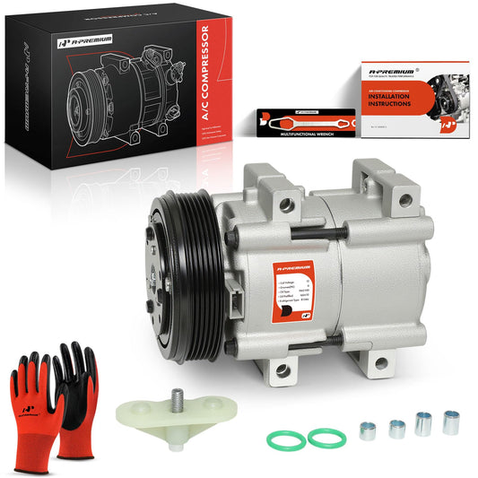 A-Premium A/C Compressor with Clutch Compatible with Ford Explorer, Explorer Sport, Explorer Sport Trac, Ranger & Mazda B3000, B4000, Navajo & Mercury Mountaineer, FS10 Style, 6 Grooves