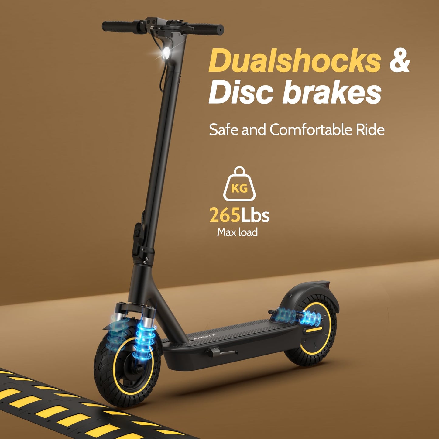 MAXSHOT Electric Scooter for Adults, 8.5/10/14" Tires, 19/22Mph, 350W/500W Motor, 21-28 Miles Range, Folding E-Scooter with Dual Suspension,APP Contro