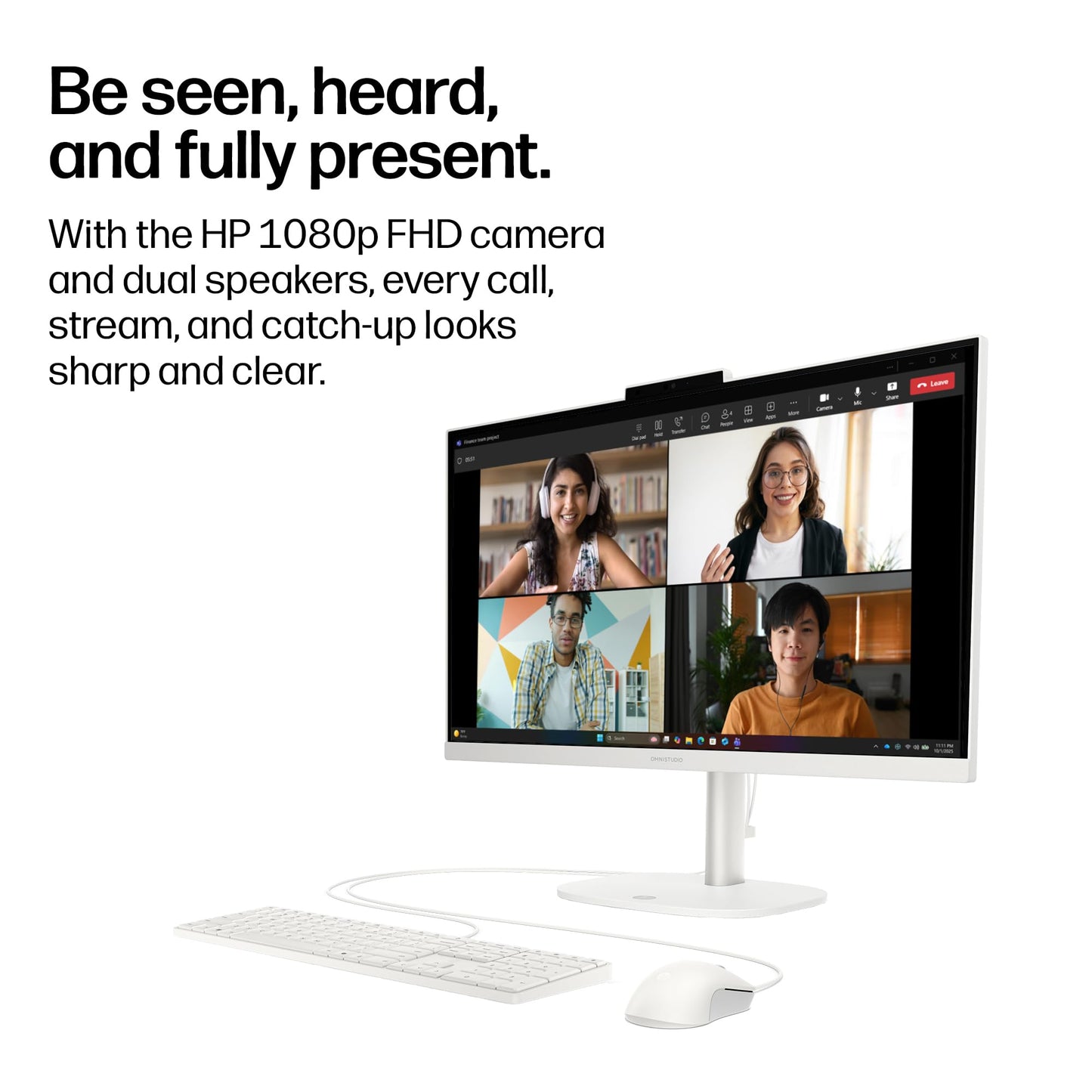 HP OmniStudio 23.8 inch All-in-One Desktop PC, FHD Display, AMD Ryzen 5 40, 8 GB RAM, 512 GB SSD, AMD Radeon Graphics, Windows 11 Home, Cotton White, 24-cv0002 (2026)
