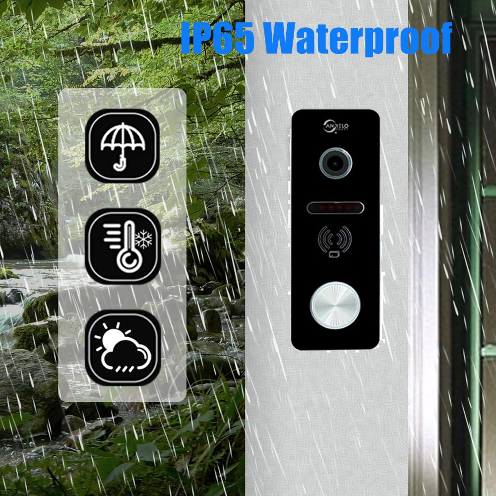 Wired Video Doorbell Intercom System 1080P HD Camera 7 inch Monitor Entry Doorphone Door Camera TUYA WiFi Smart Home Door Phone Kits for Apartment Home Villa (2 Doorbell + 2 Monitor)