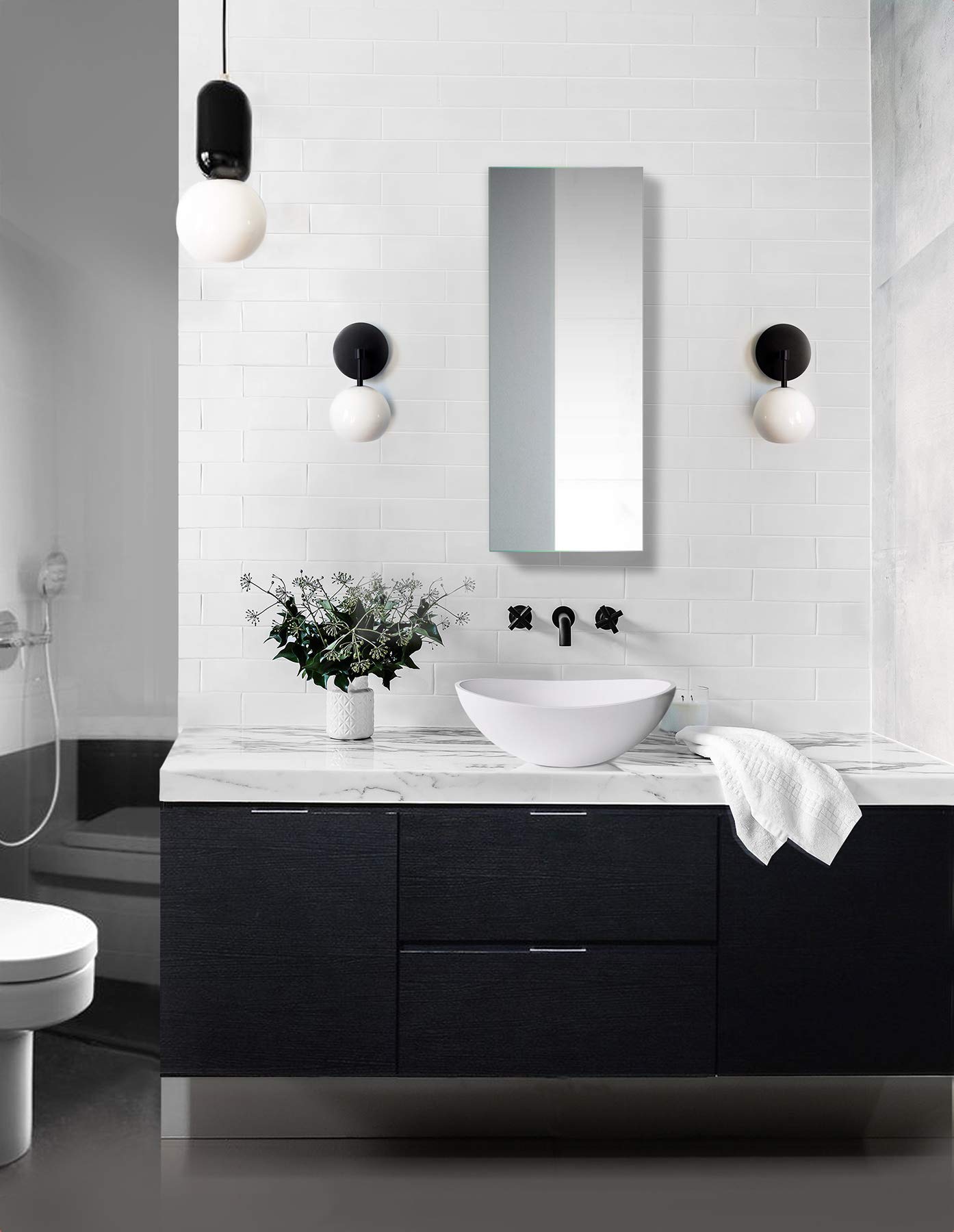 Krugg Medicine Cabinet | Recess or Surface Mount | Blum Hinge 170 Degree Soft Close | (15"x30")