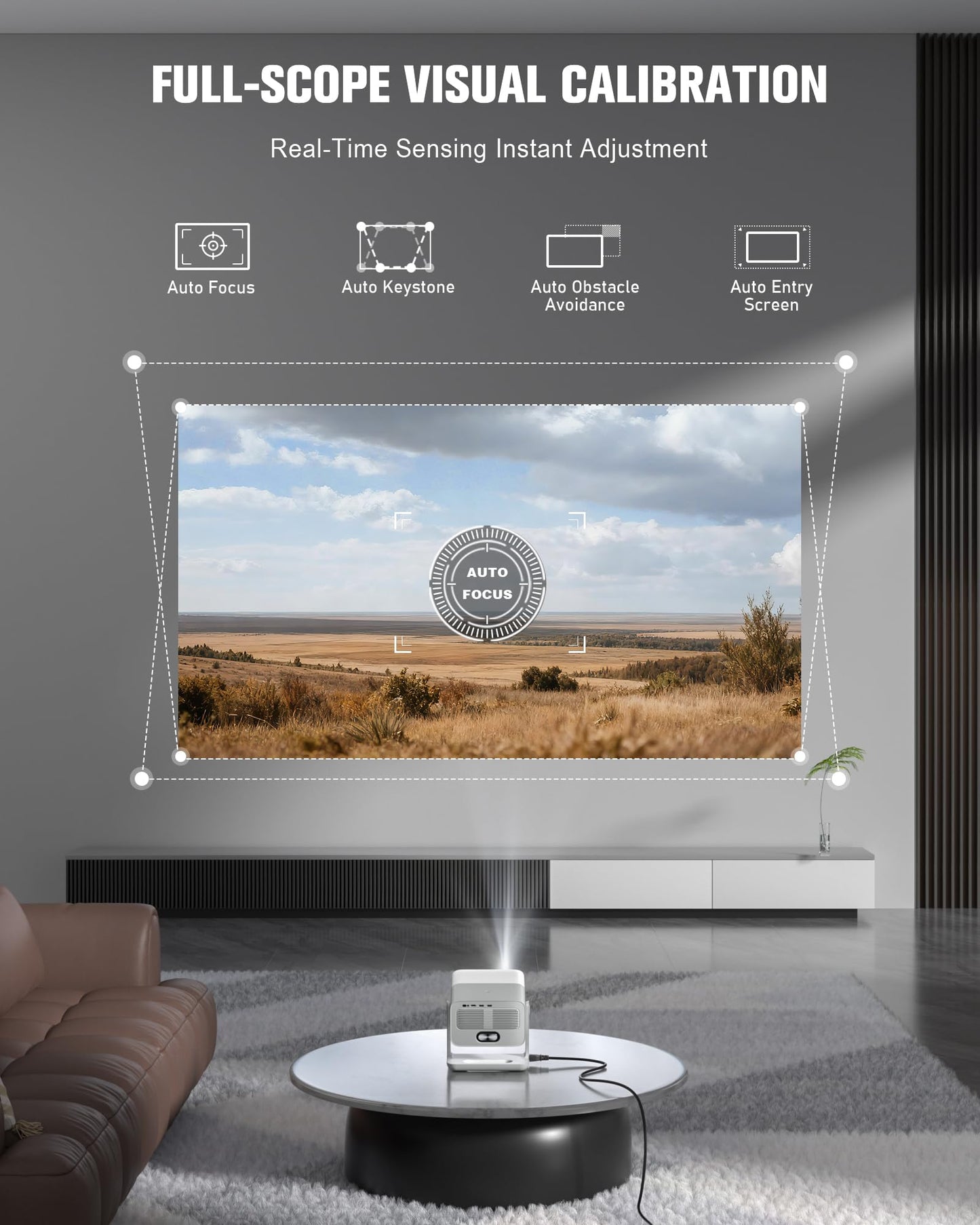 【3000 ANSI Official Licensed Google TV】Smart 4K Projector with WiFi and Bluetooth, VOPLLS Outdoor Projectors with Dolby/Auto Focus, Portable Movie Phone Wireless Gaming Wifi Proyector for Bedroom/Home