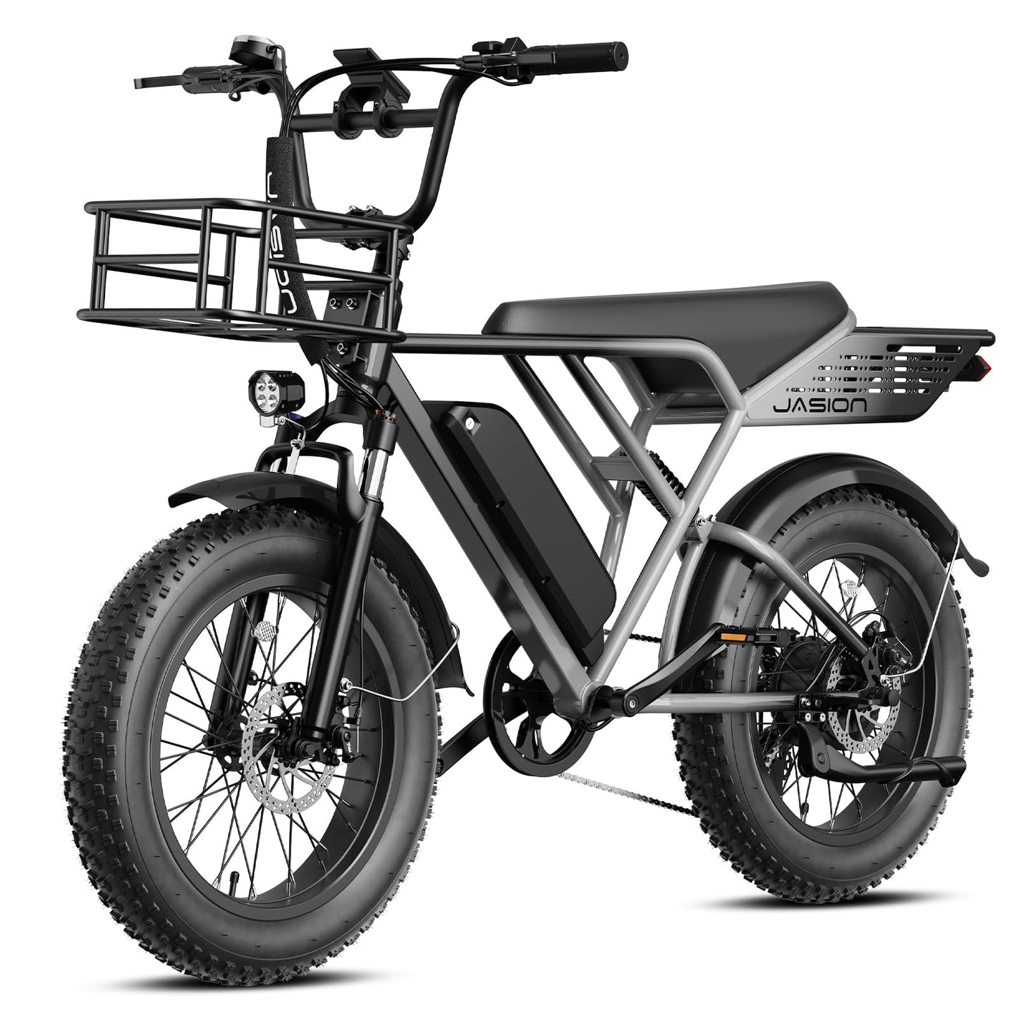Jasion RetroVolt Electric Bike for Adults, [2000W Peak Motor & 30 MPH & 70-Miles], 48V 13AH Removable Battery, Hydraulic Brakes E Bike, 20'' X 4'' Fat Tire Electric Dirt Bike for Beach,Road