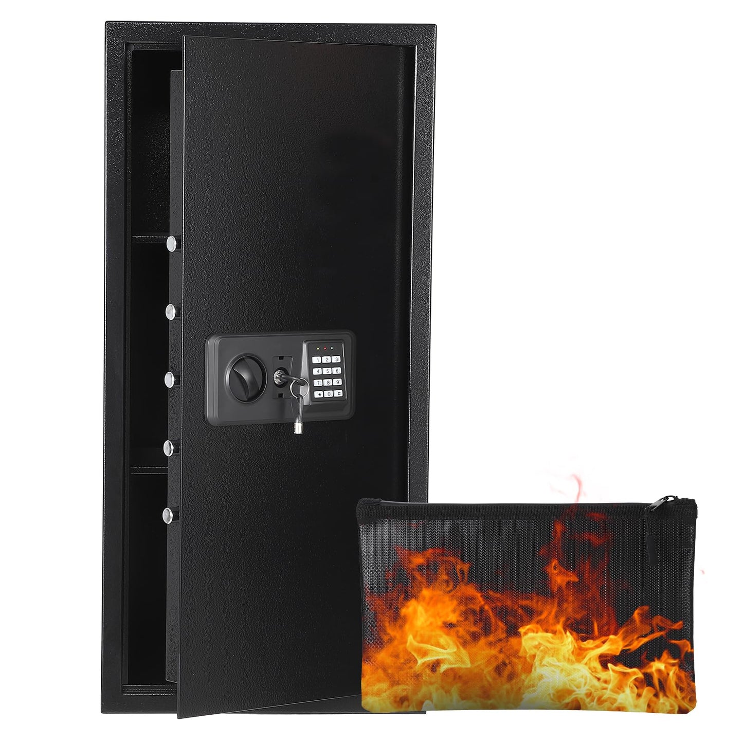 Digital Keypad Safe Box for Home with Fireproof Bag, Heavy Duty Steel Security Safe with Spare Keys & Multiple Size Options (9.8" to 31.5"), Money Safe for Cash Jewelry Documents - Wall Mountable