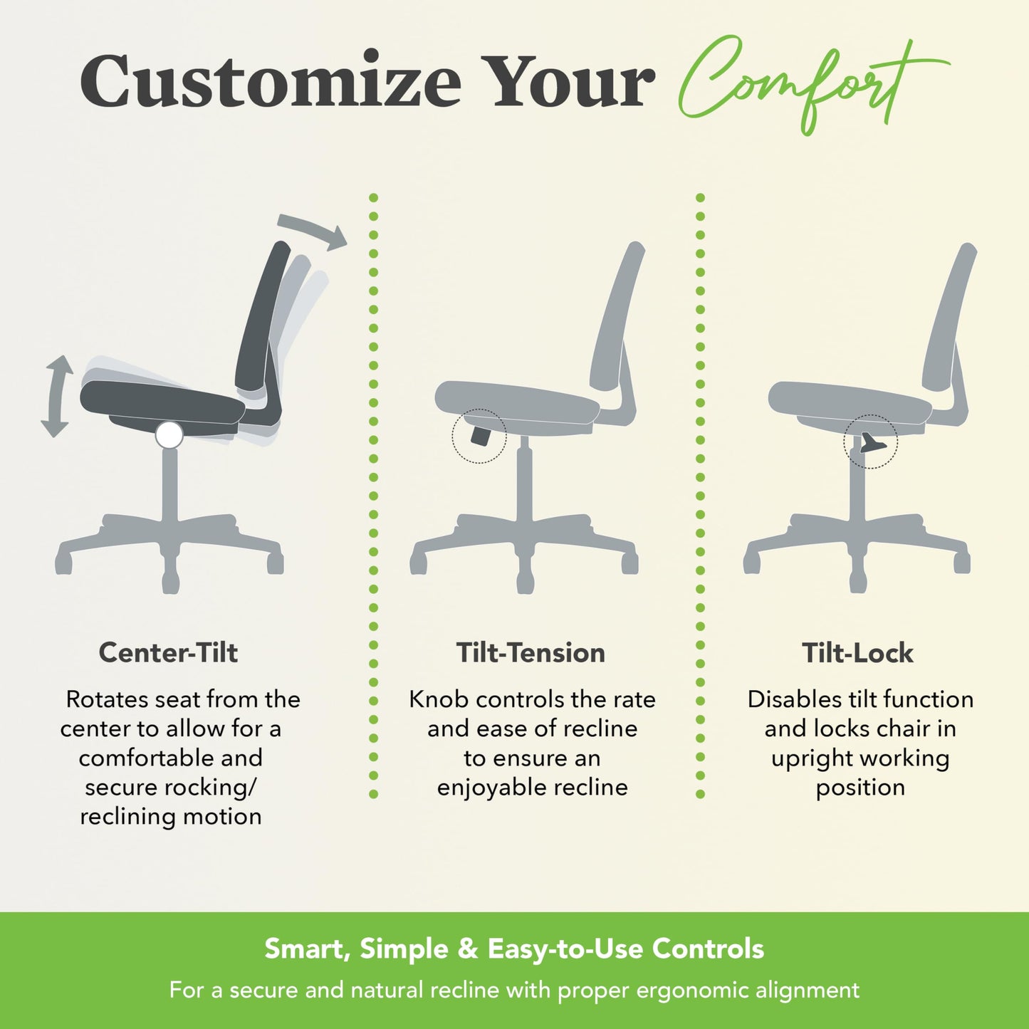 HON Volt Ergonomic Office Chair with Fabric Seat and Back, Armless Desk and Computer Chair with Adjustable Center‑Tilt Recline and Wheels for Home Office or Workstation, Black
