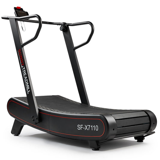 Sunny Health & Fitness Smart Ultra Manual Treadmill, Curved, Non-Motorized, High-Intensity with 8 Levels of Magnetic Resistance - SF-X7110