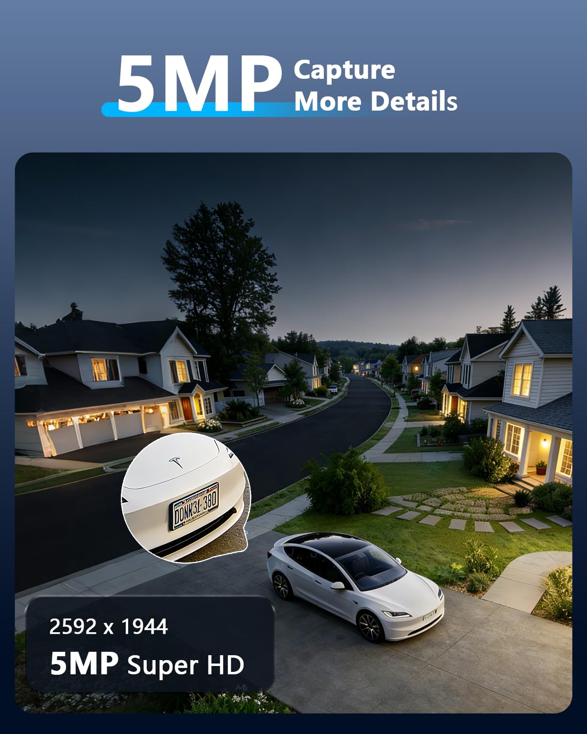 3K 5MP Wired CCTV Security Camera System with 122° Ultra Wide Angle, 8CH HD DVR Kit, 8X IP66 Indoor Outdoor Cameras, 65ft IR Night Vision, Free App, No Subscription Fee, Remote Access