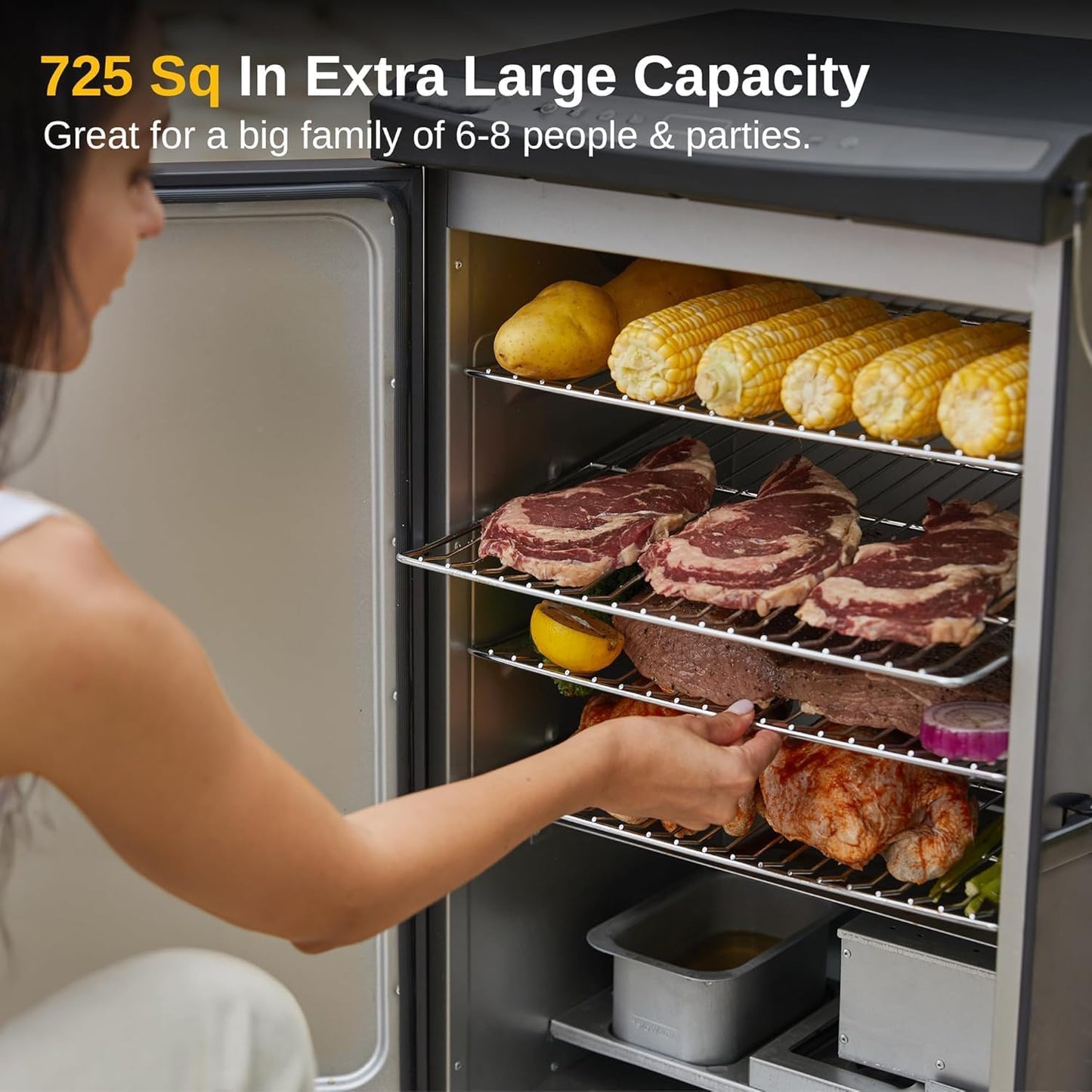 EAST OAK 30" Electric Smoker for Outdoors | Up to 6× Longer Smokes on a Single Load | Side Chip Loader for Uninterrupted Smoking | Bigger Batches with 725 sq in Cooking Area