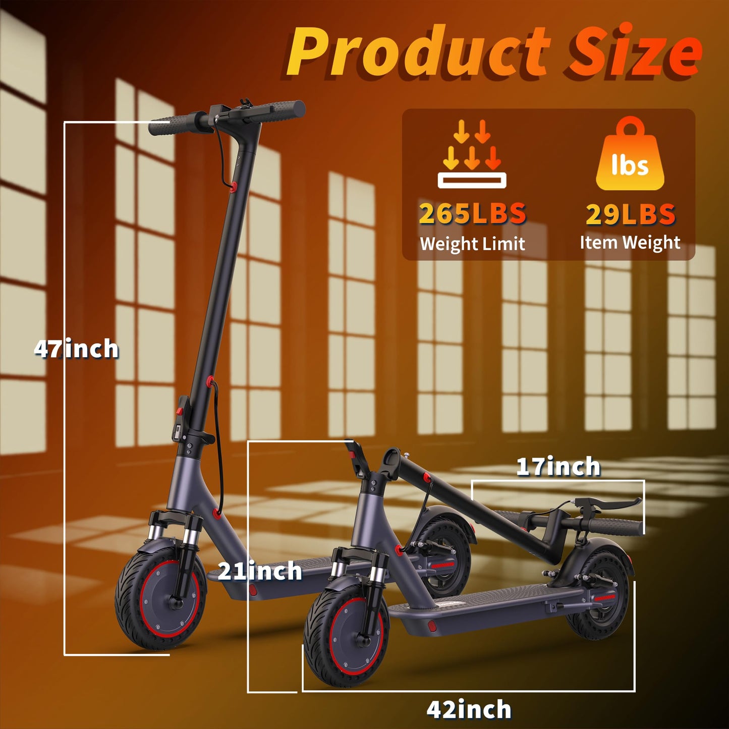 Roinside Electric Scooter - 10" Solid Tires, 500W Motor, Up to 22 MPH& 24 Miles Long-Range Foldable Commuting Scooter for Adults with Double Braking System and Smart App