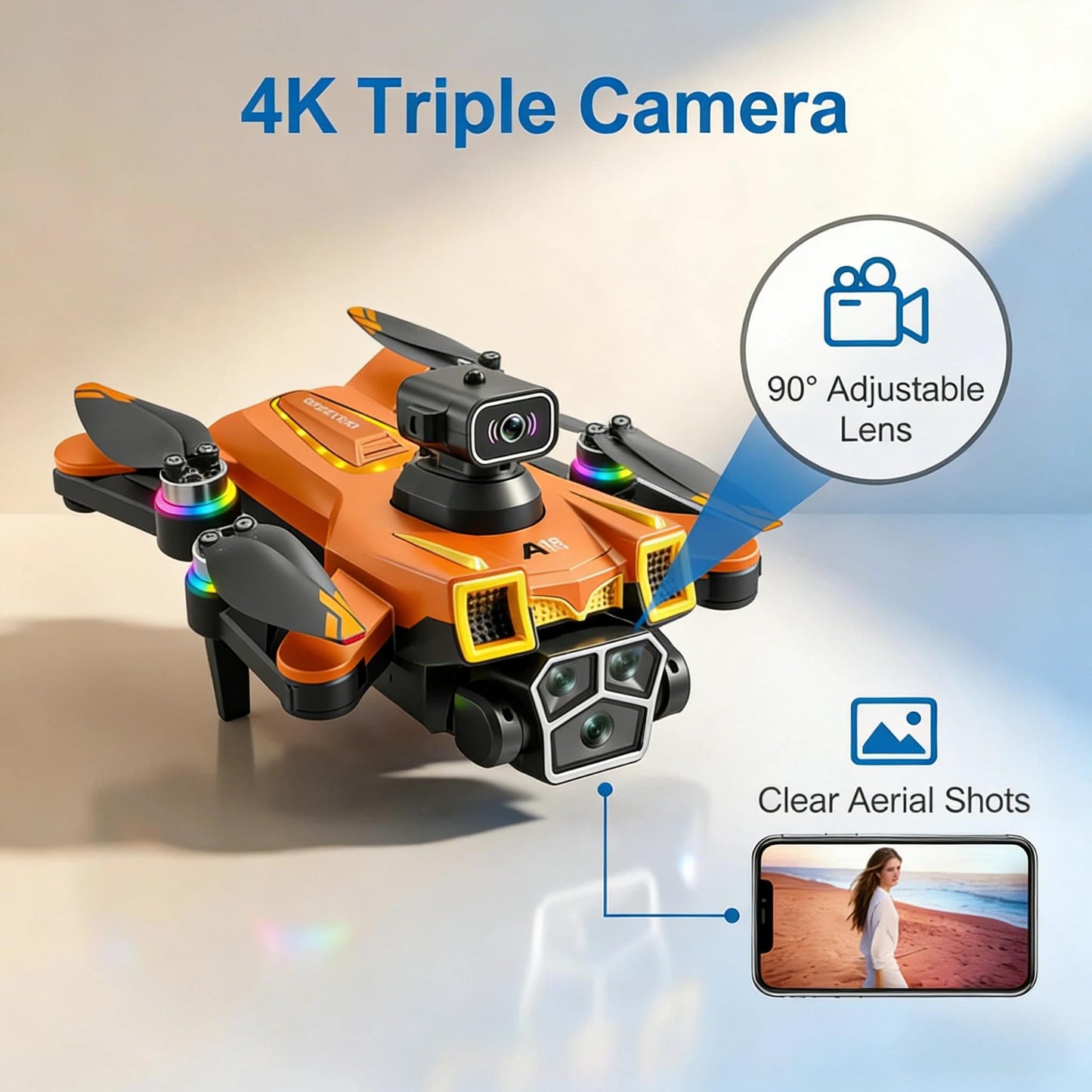 Drone with camera for kids, drones for Kids 8-12 with camera & dynamic racing LED lights, 5.6" Built-In FPV Screen, Dual Batteries, Perfect Holiday & Birthday Gift, Indoor & Outdoor Quadcopter Toy