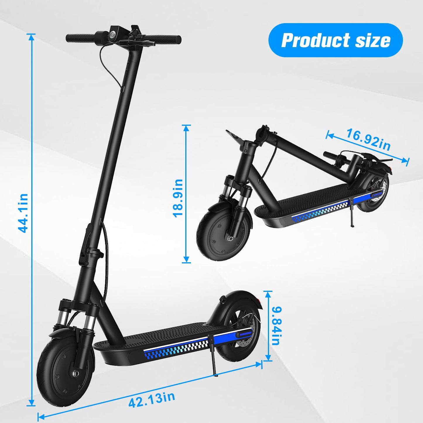 Electric Scooter Adults 350W Motor 8.5" Solid Tire Foldable E Scooter Adult and Teens Max 19 MPH Speed Dual Braking System APP Control