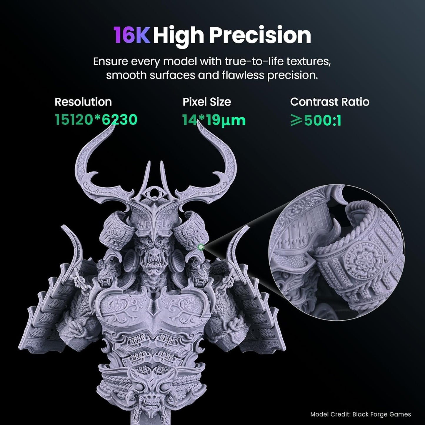 UniFormation GK3(B) Resin 3D Printer 16K HD LCD with COB Light Source 3D Resin Printer Ball Screw Z-axis & Smart Heating System & App Control 8.3 x 4.7 x 9.5 Inches Large Build Volume