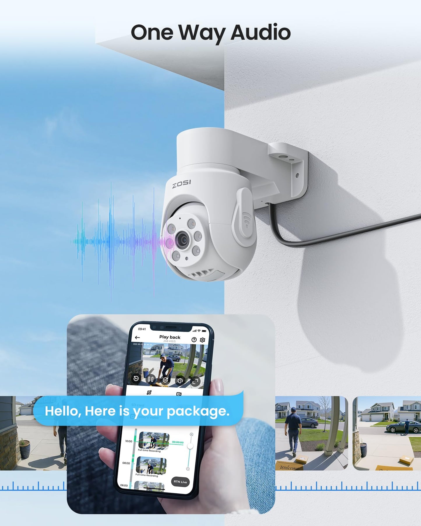 ZOSI 5MP Wired Security Camera System, 8pcs 1080p 360° Pan/Tilt Weatherproof Cameras, Audio Recording, AI Human Vehicle Detection, Night Vision, H.265+ 8CH Home DVR with 1TB HDD for 24/7 Surveillance