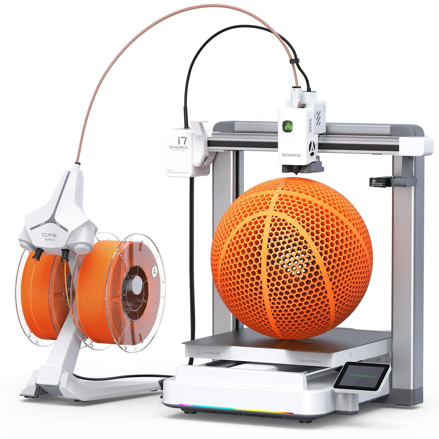 Creality SPARKX i7 Autofill Combo 3D Printer, Auto Filament Load and Refill AI Photo to 3D Printing 500mm/s High Speed Auto-Leveling RGB Light 95% Pre-Assemble Low Noise 10.24×10.24×10 inch