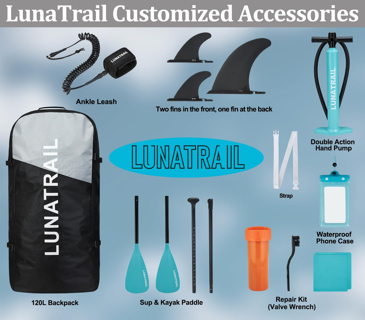 【11'×34"】 Extra Long/Extra Wide Premium Inflatable Stand Up Paddle Board (SUP) – Portable & Lightweight for Yoga, Surfing, Family Fun | Complete Kit with Paddle, Pump, Bag | Durable Design