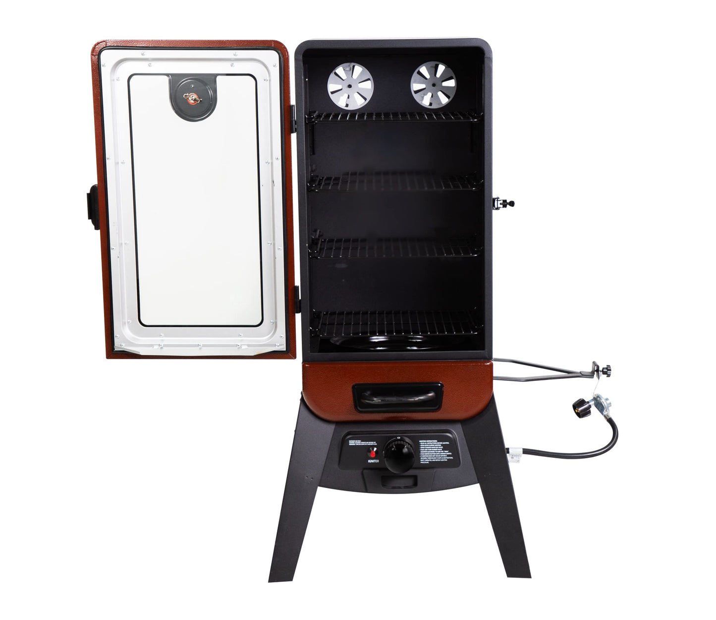 Pit Boss 3-Series Gas Vertical Smoker, Red Hammertone - 10773