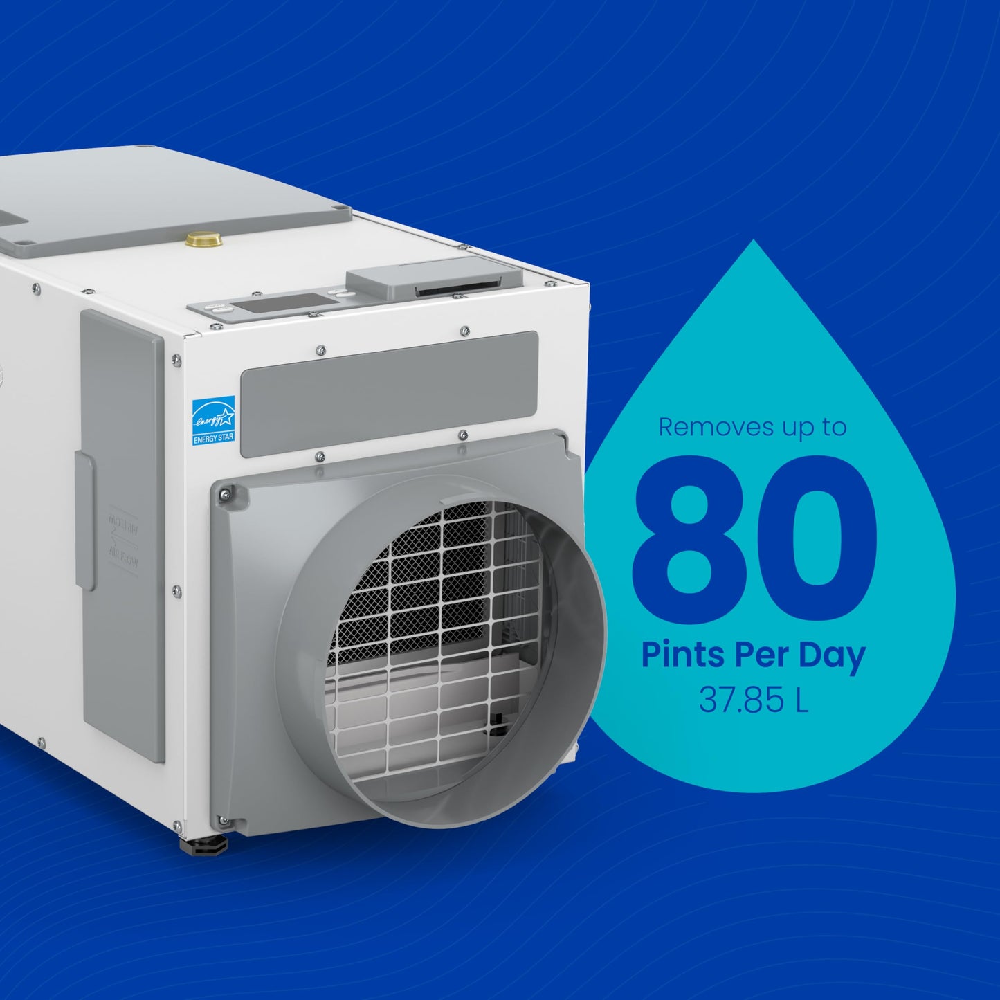 AprilAire E080 Pro 80-Pint Whole-House Dehumidifier, Energy Star Certified, Commercial-Grade for Basement, Crawlspace or Whole House up to 4,400 sq. ft.