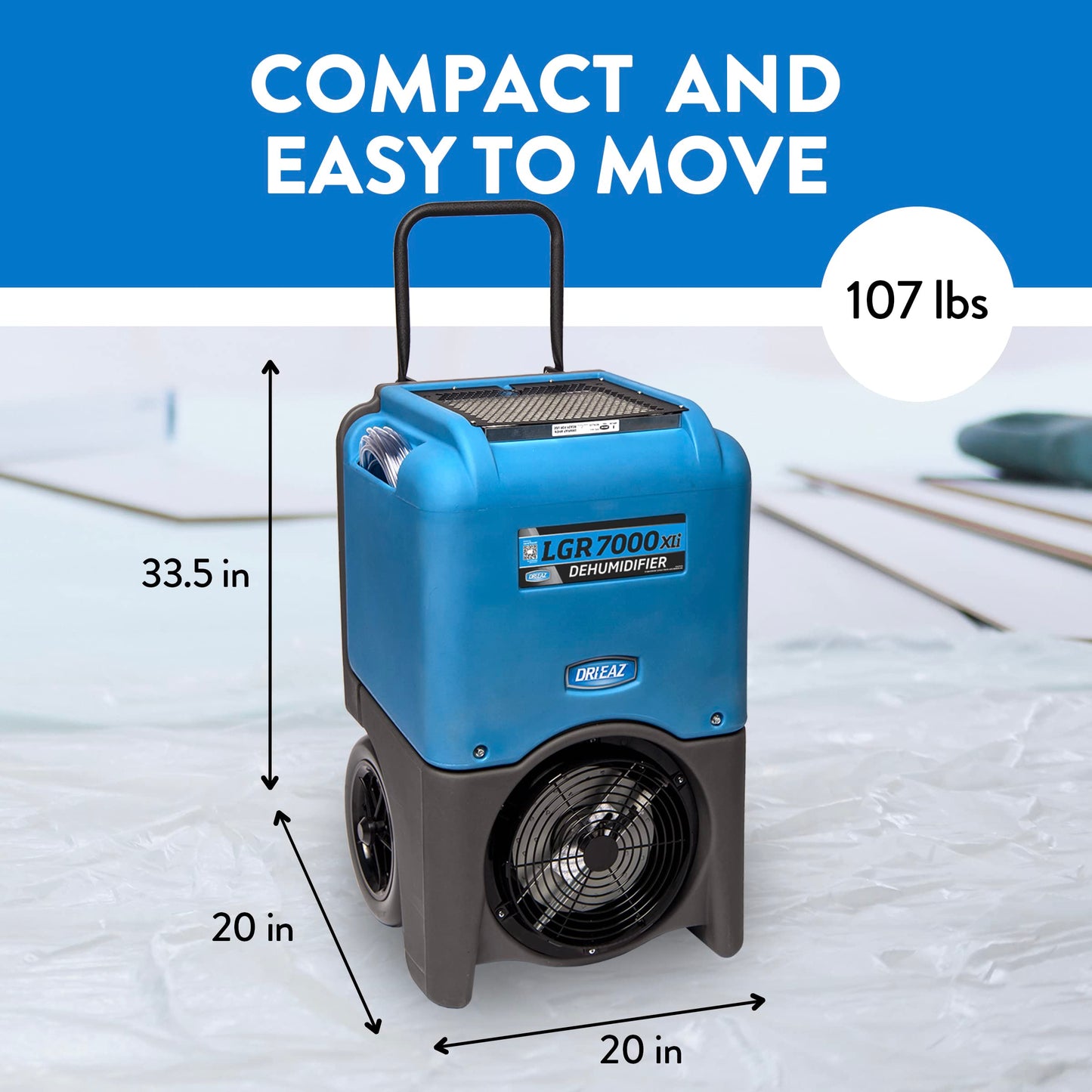 Dri-Eaz LGR 7000XLi Commercial Dehumidifier with Pump F412, 29 Gal, Industrial Dehumidifier