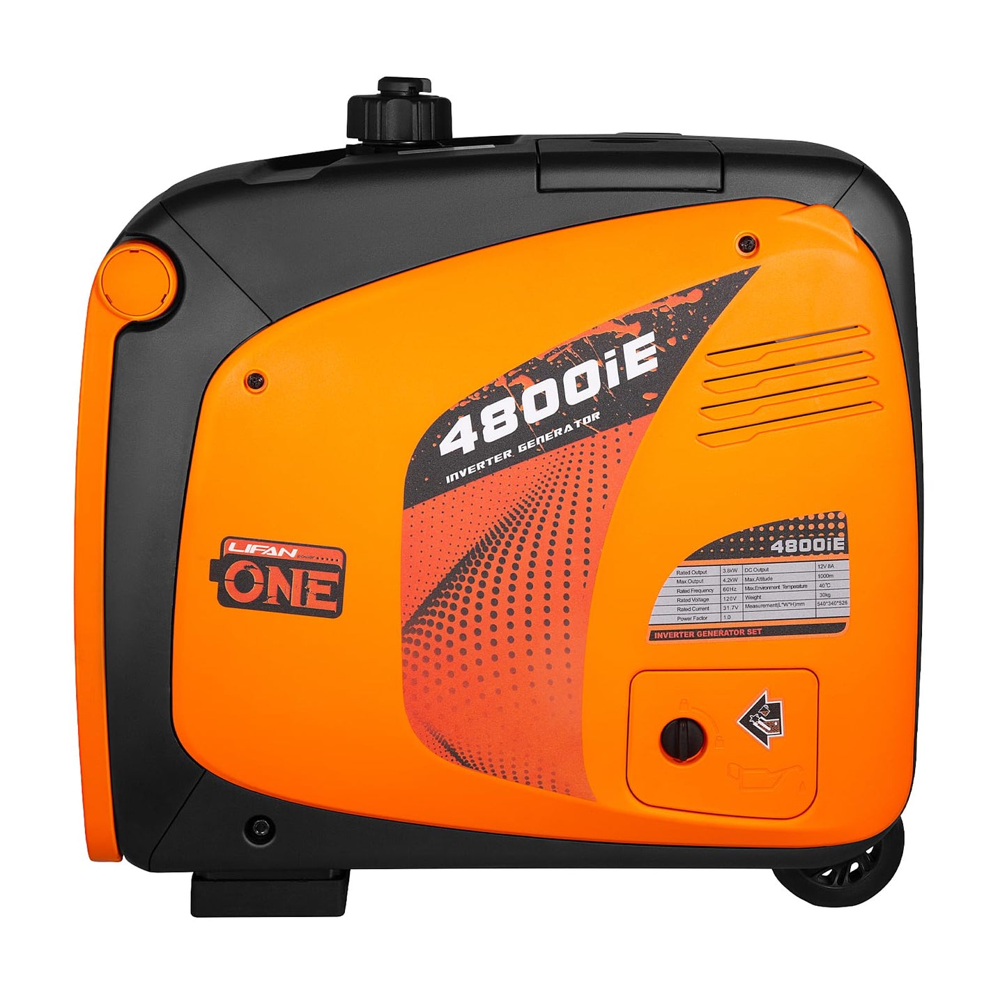 LIFAN 4800W Portable Inverter Generator with Remote Electric Start, Super Quiet Gas Powered Engine, 30A RV Ready Outlet & CO-Minder Sensor, EPA Compliant for Camping, Travel Trailers & Home Backup