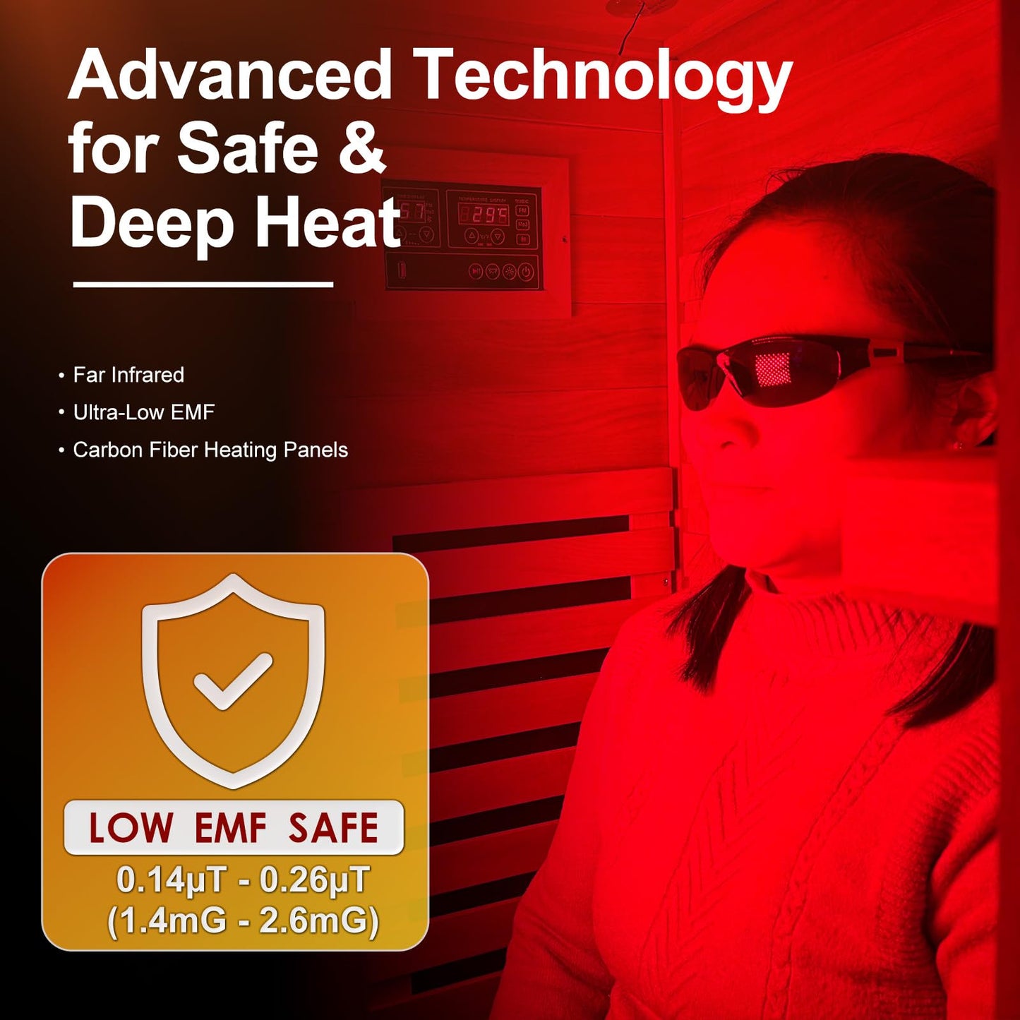CedarLuma Full Spectrum Infrared Sauna with FDA-Certified 660nm & 850nm Red Light Therapy, Low EMF Carbon Fiber Heating Panels, Fast Heat-Up Canadian Hemlock 1-Person Indoor Sauna for Home, 1170W 110V